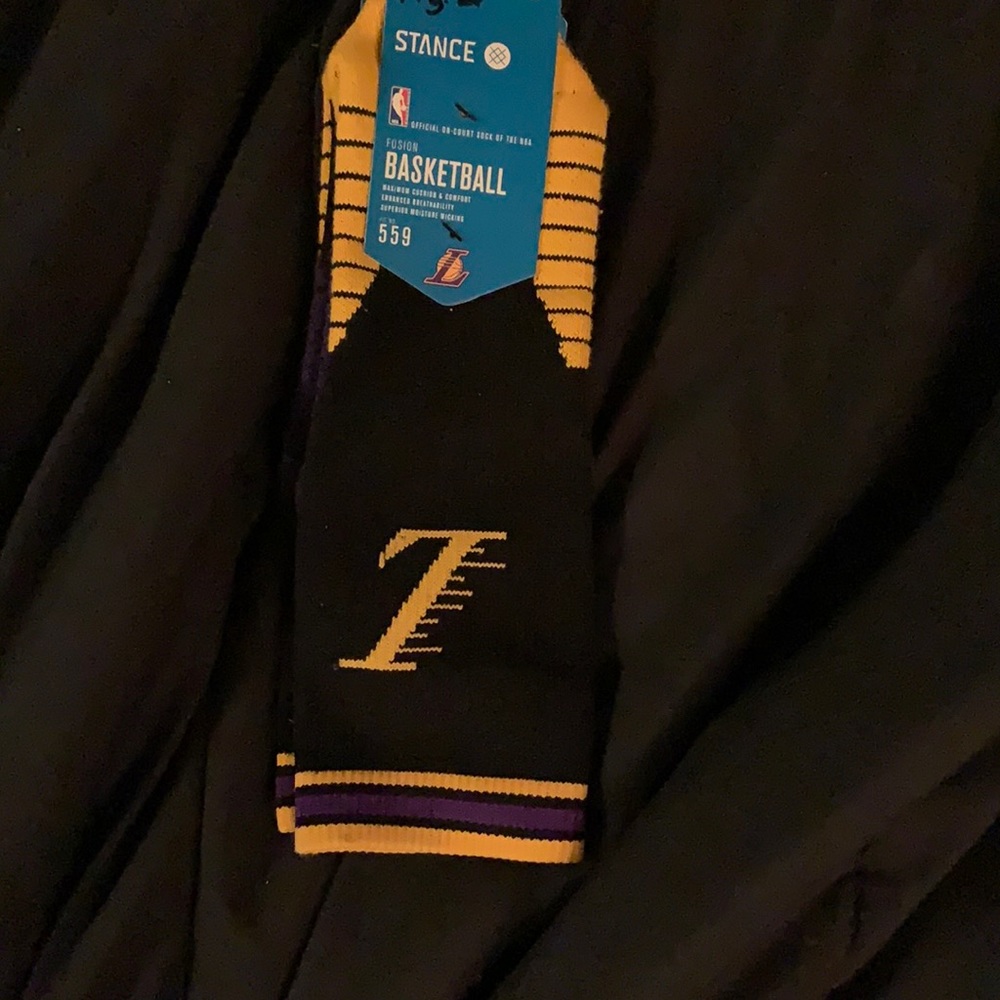 Stance NBA lakers socks sz L 9-12 kobe Los Angeles